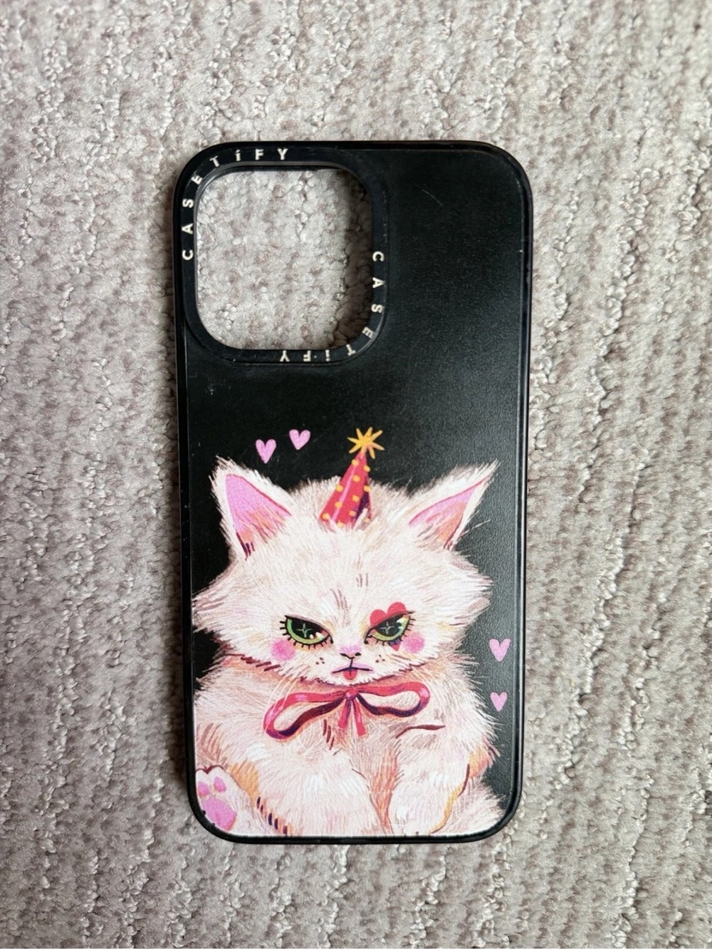 CASETiFY Pink Kitty Cat iPhone 14/15 Pro Case | Kawaii Aesthetic